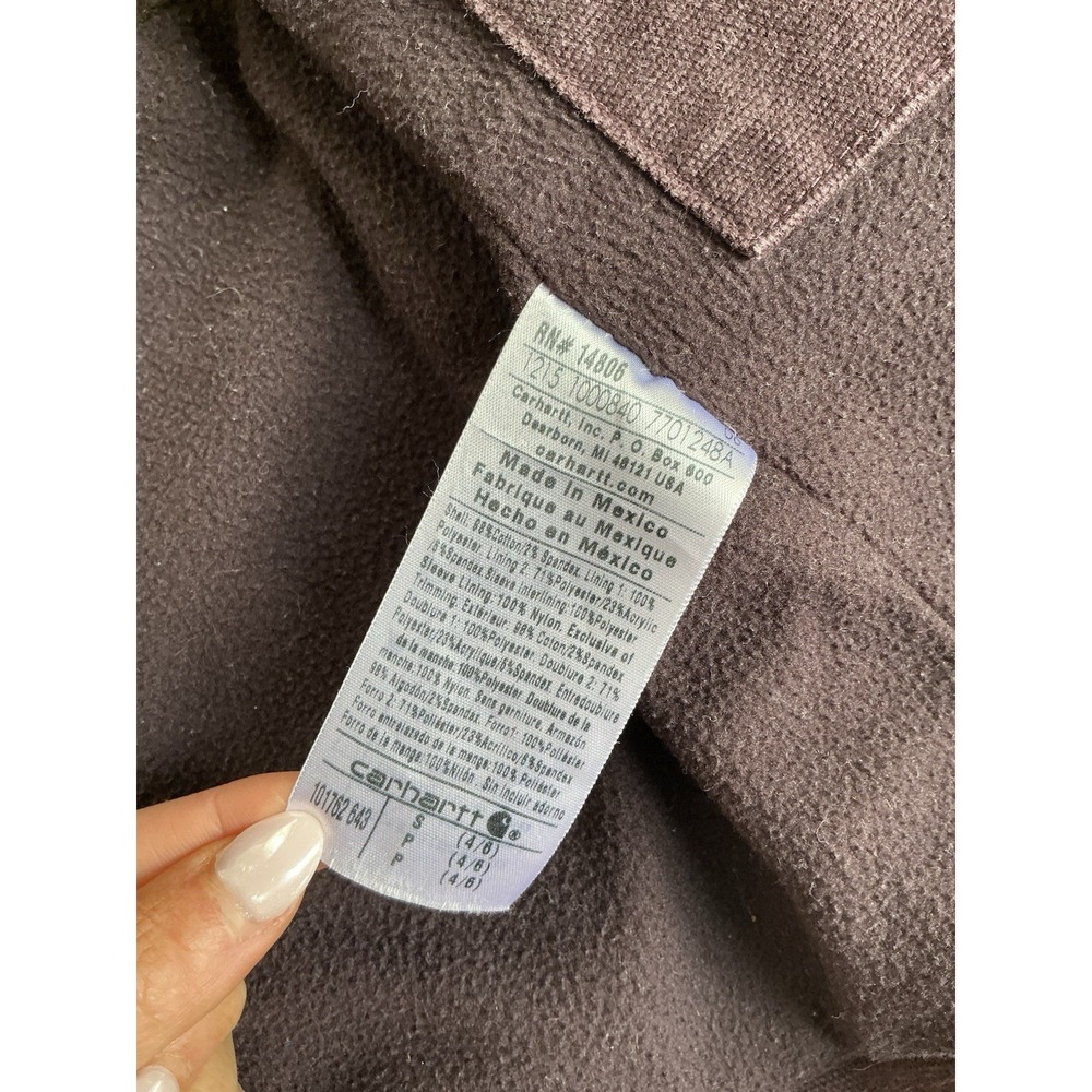 Vintage Women's Removable Hooded Plum Carhartt Jacket Purple Small - Picture 8 of 9